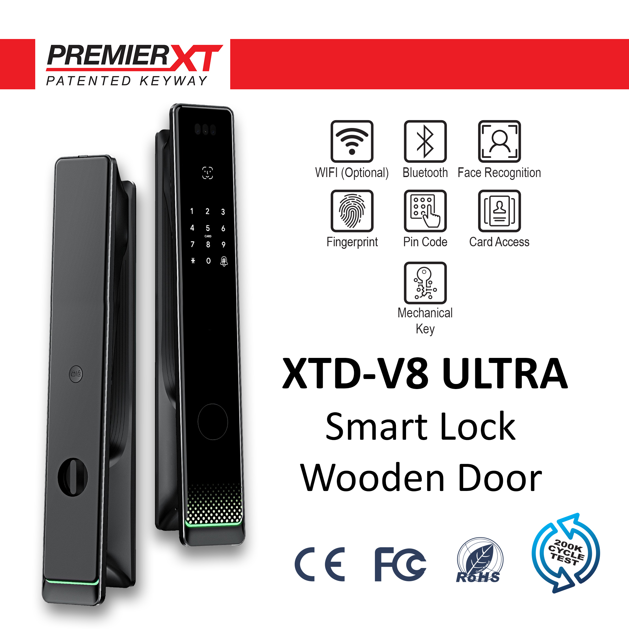 XTD V8 ULTRA Wooden Door, 木门电子锁