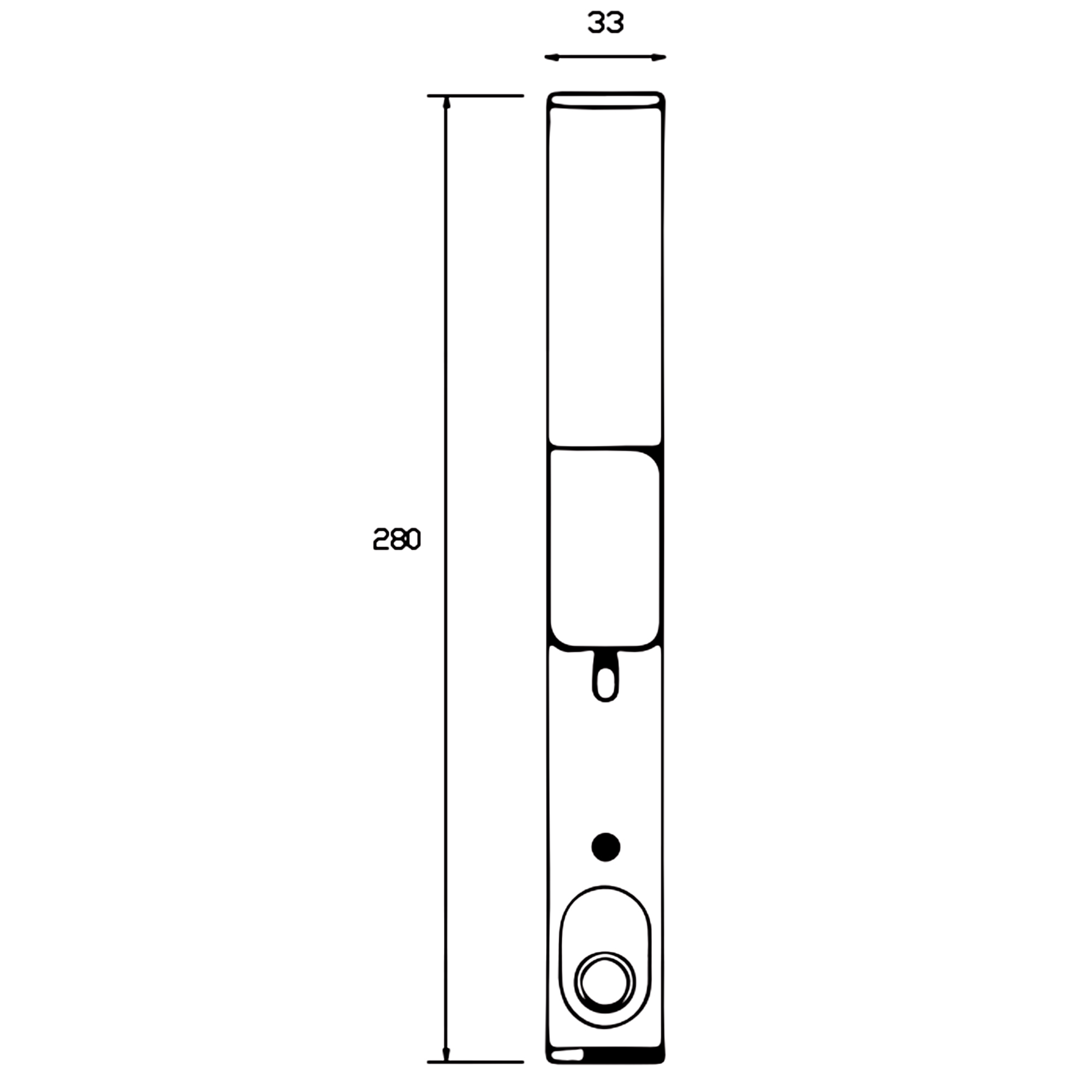 XTD 2885SDDF Back View Smart Sliding Lock, 智能滑轮门锁